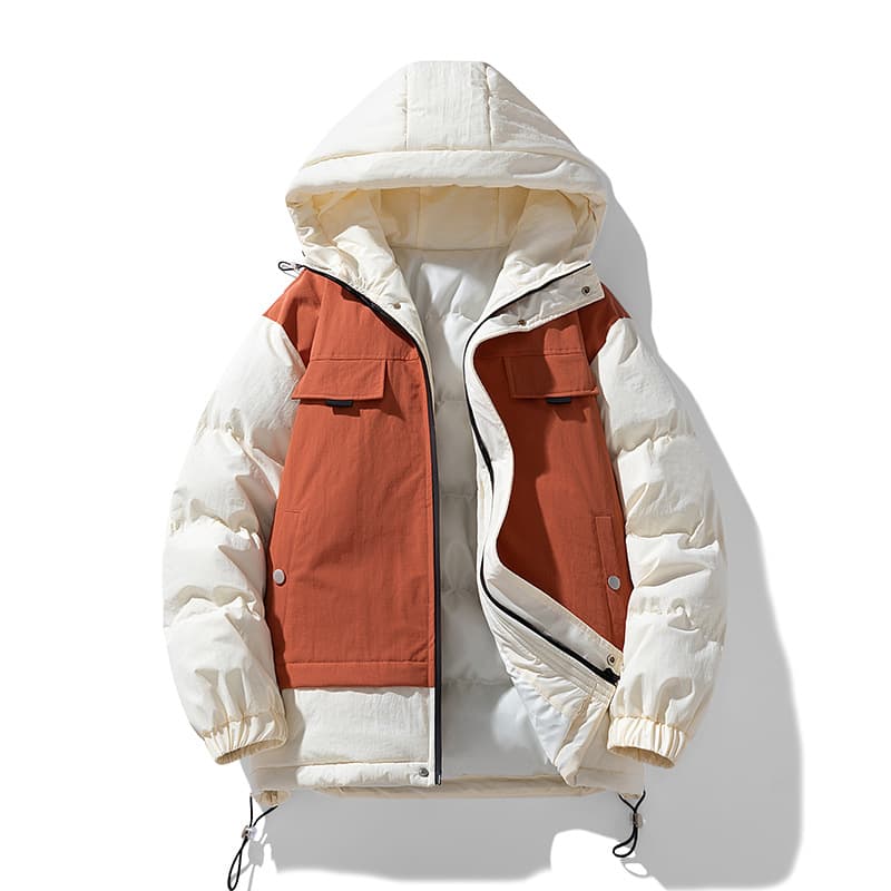 Abrigo de invierno acolchado con capucha para parejas
