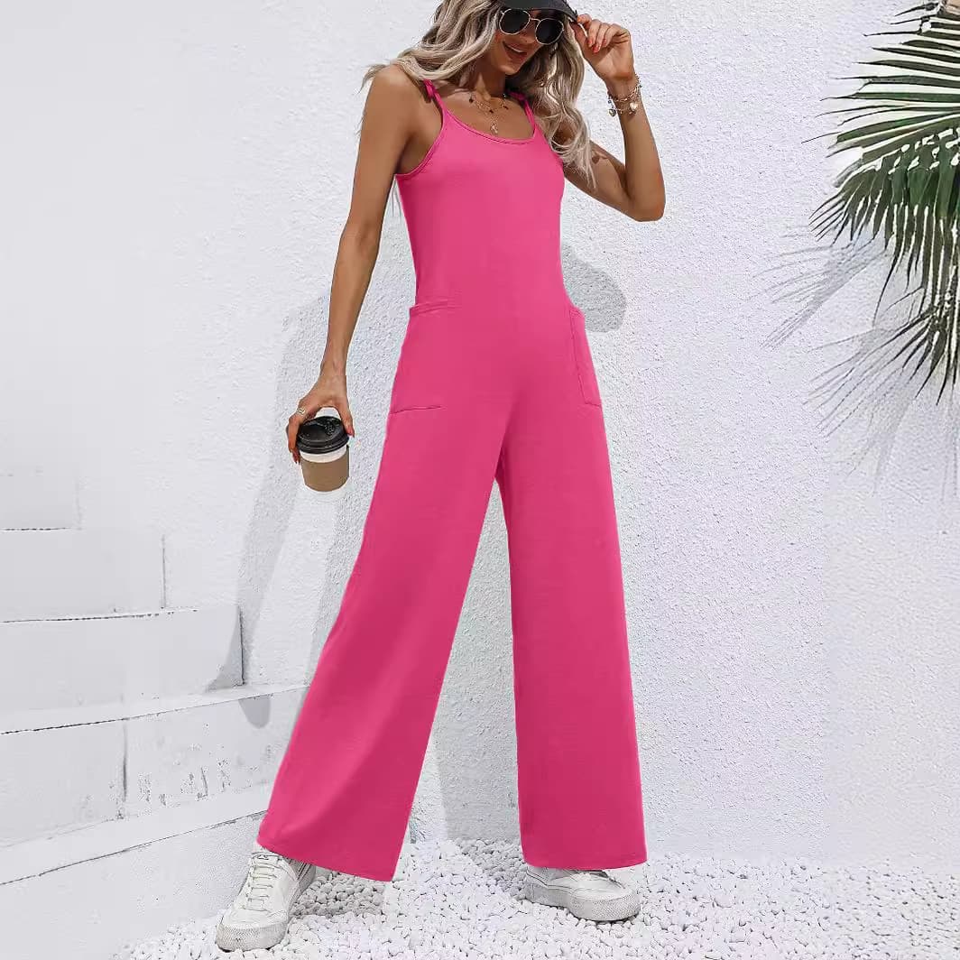 Mono de pierna ancha para mujer estilo francés