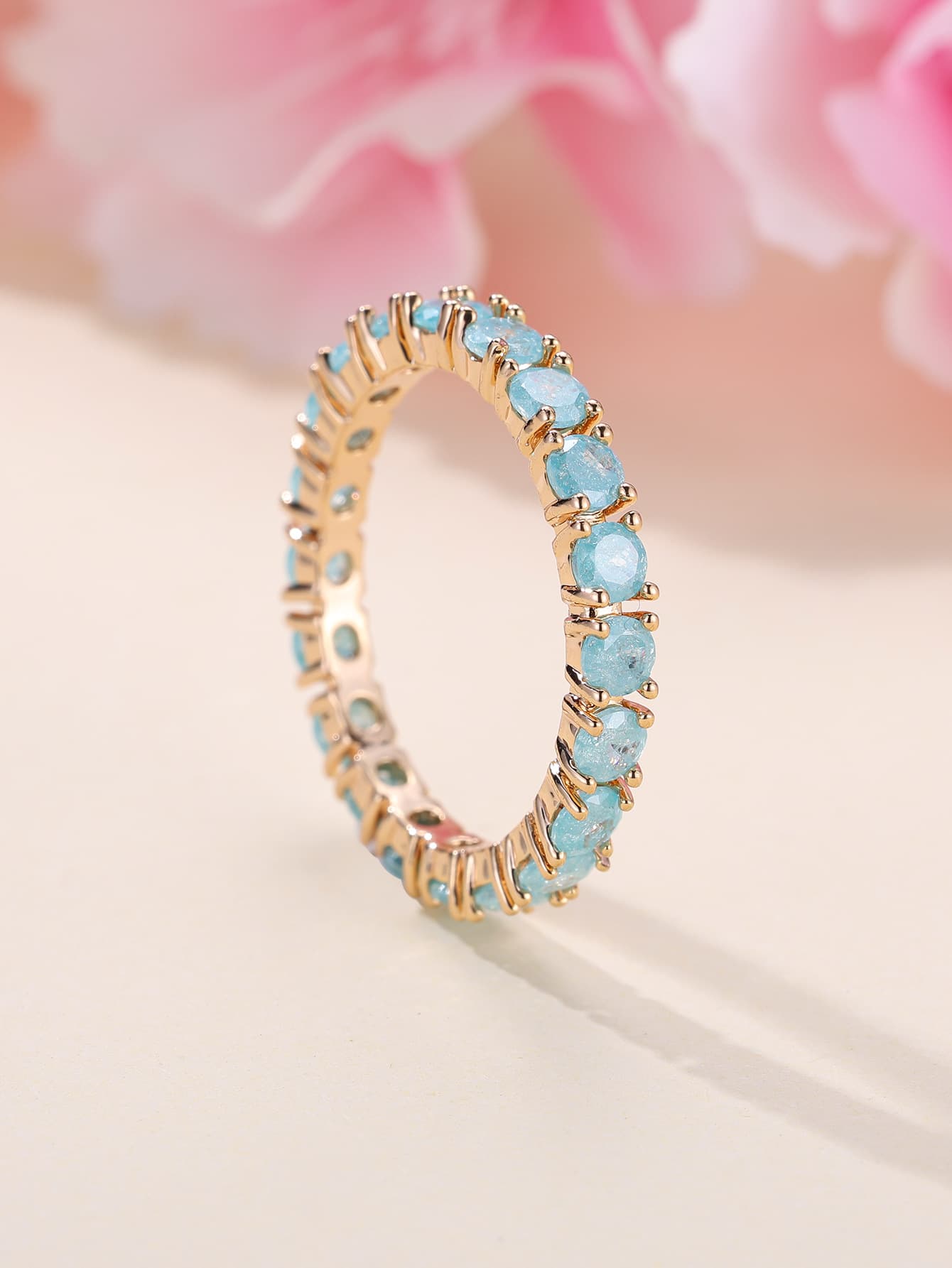 Anillo retro con flor de hielo y diamantes