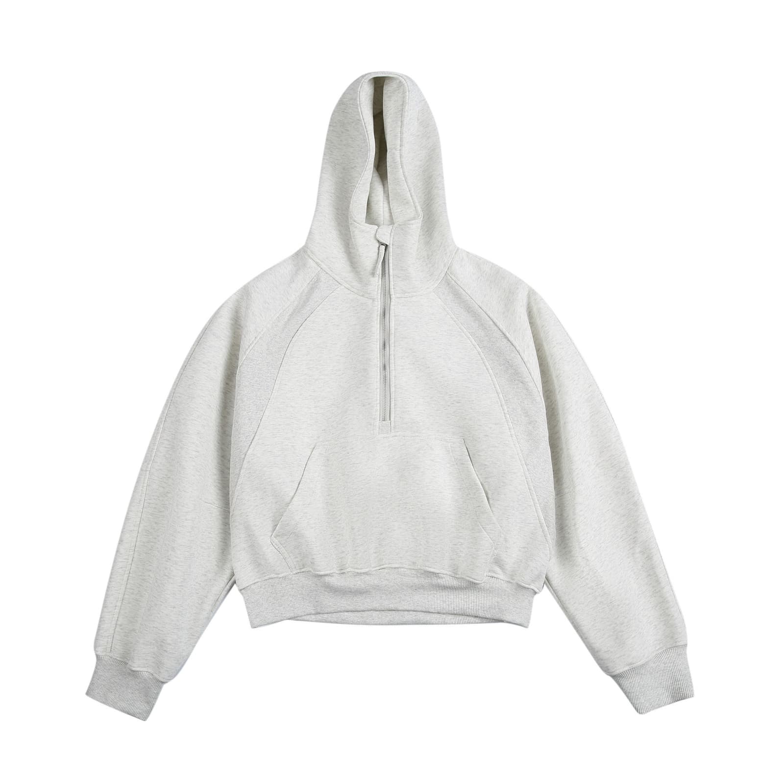 Sudadera con capucha y media cremallera, corte suelto