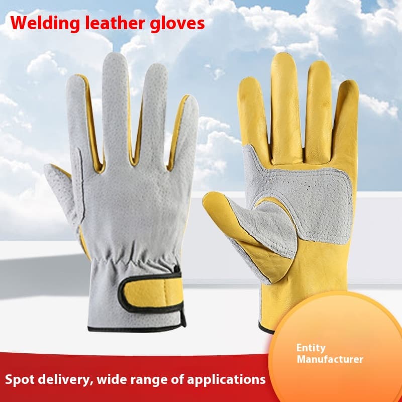 Guantes de cuero para soldadura y protección laboral