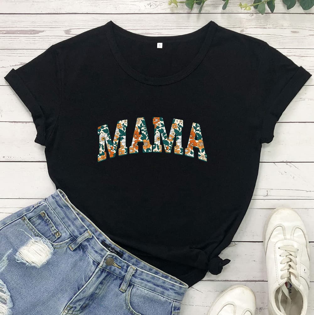 Camiseta para mujer estampado MAMA manga corta