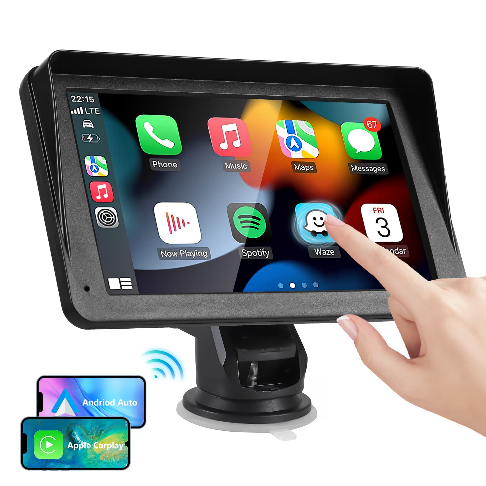 Estéreo para auto con pantalla táctil y CarPlay