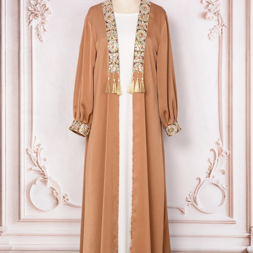 Conjunto cardigan de dos piezas con borlas para mujer