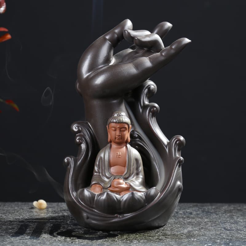Quemador de incienso reflujo de cerámica Guanyin