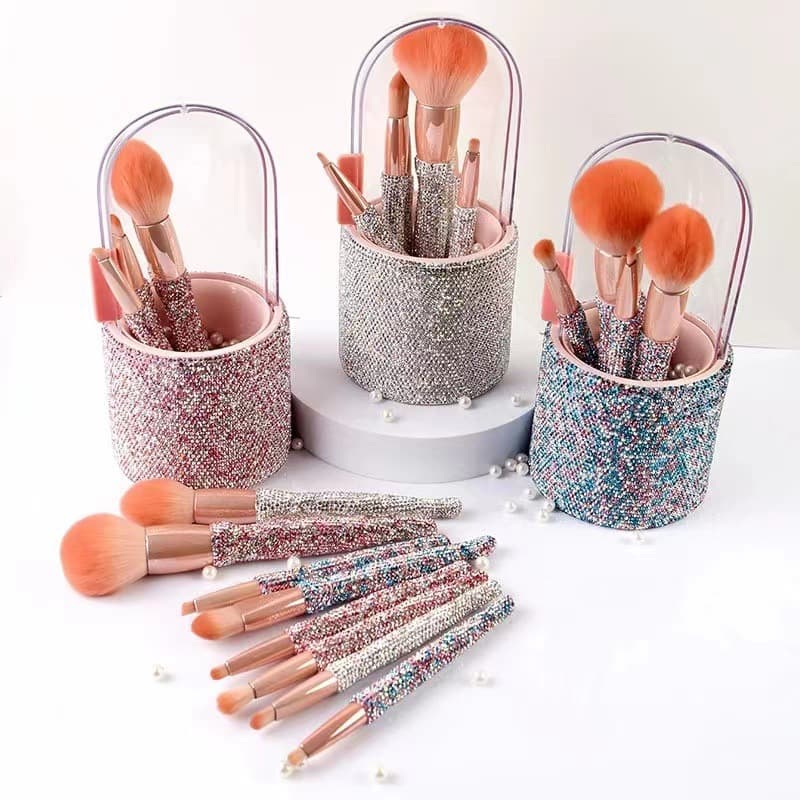 Juego de 8 pinceles de maquillaje con almacenamiento