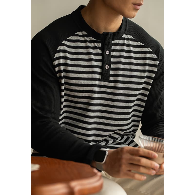 Camisa casual de algodón para hombre con rayas