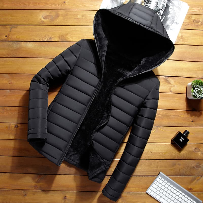 Chaqueta acolchada de invierno slim con forro de terciopelo