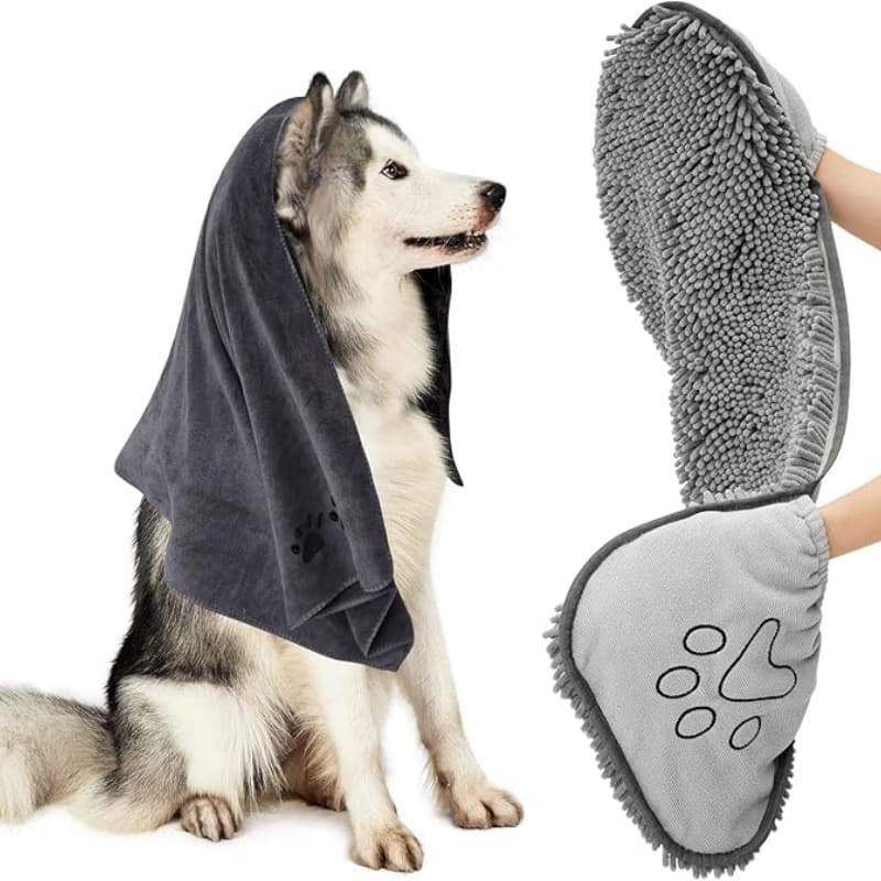 Toalla chenilla para baño de perros y gatos