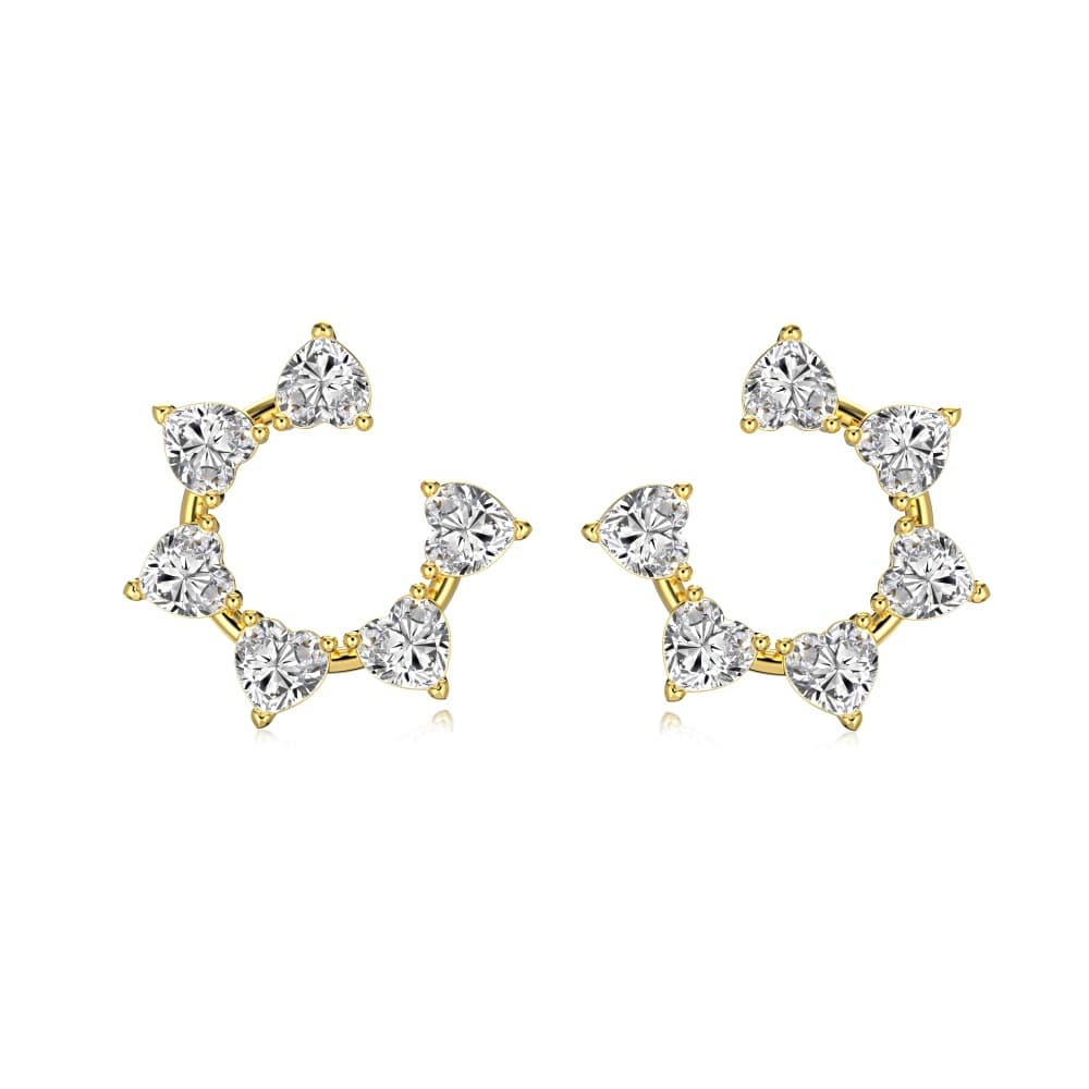 Aretes de plata 925 con diseño de corazón y girasol