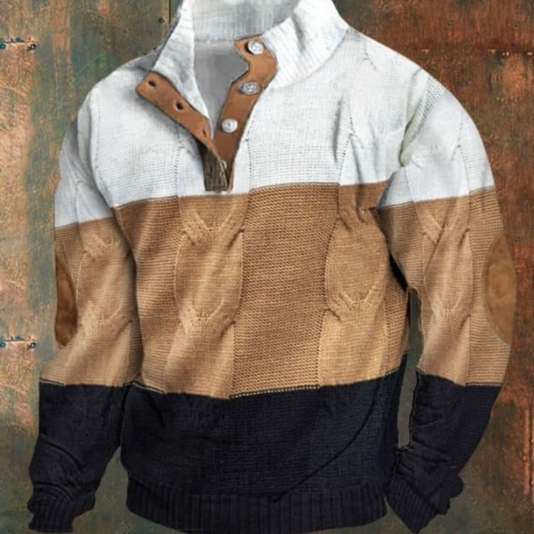 Suéter para hombre cuello alto media cremallera