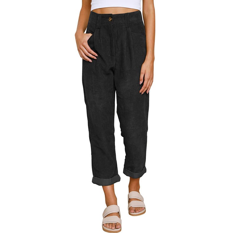 Pantalón de pana oversized de talle alto