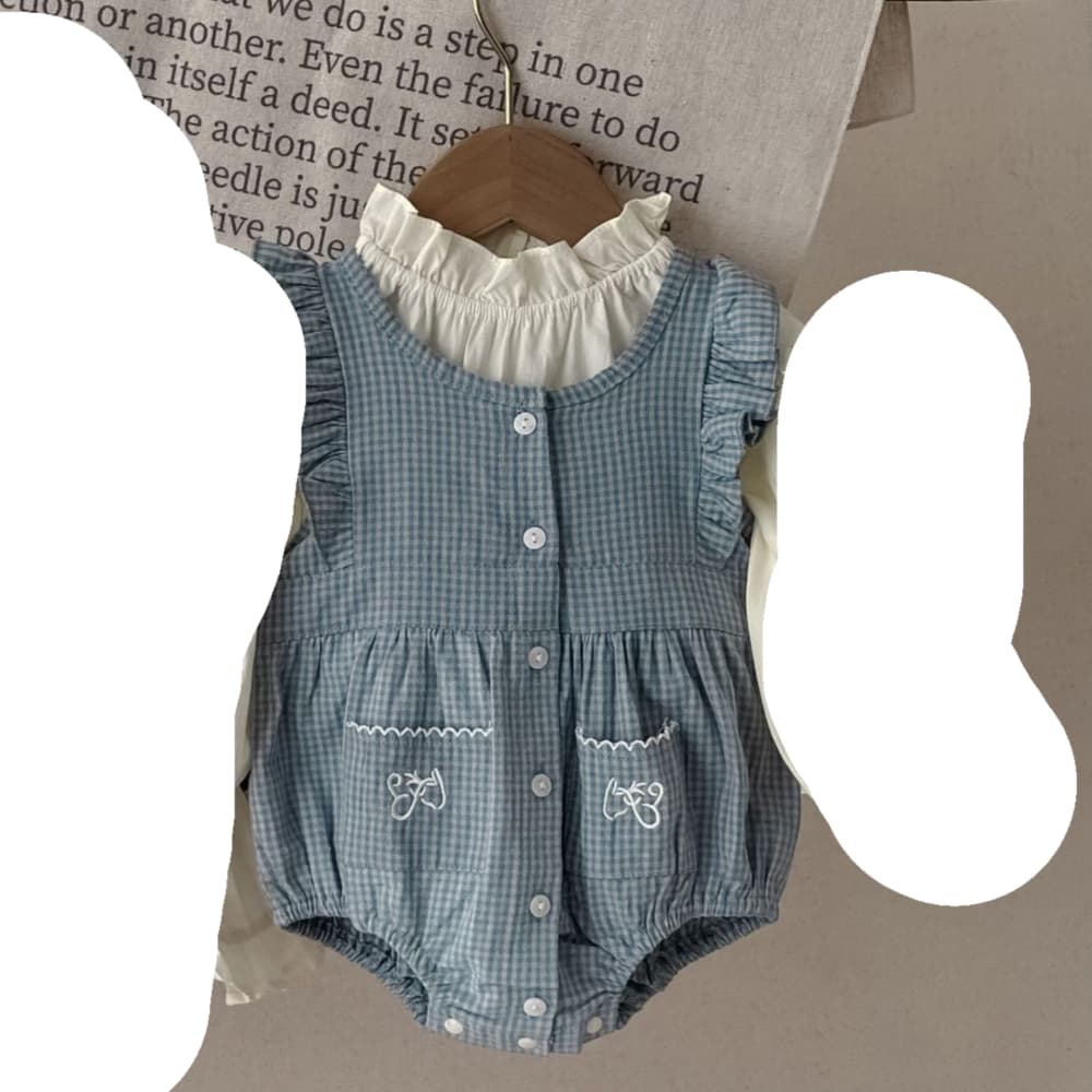 Conjunto de pijama y falda para bebé cuadriculado
