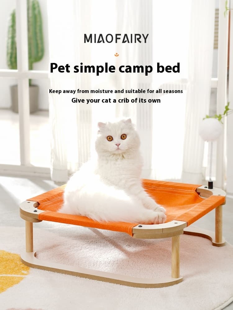Hamaca minimalista de madera para gatos