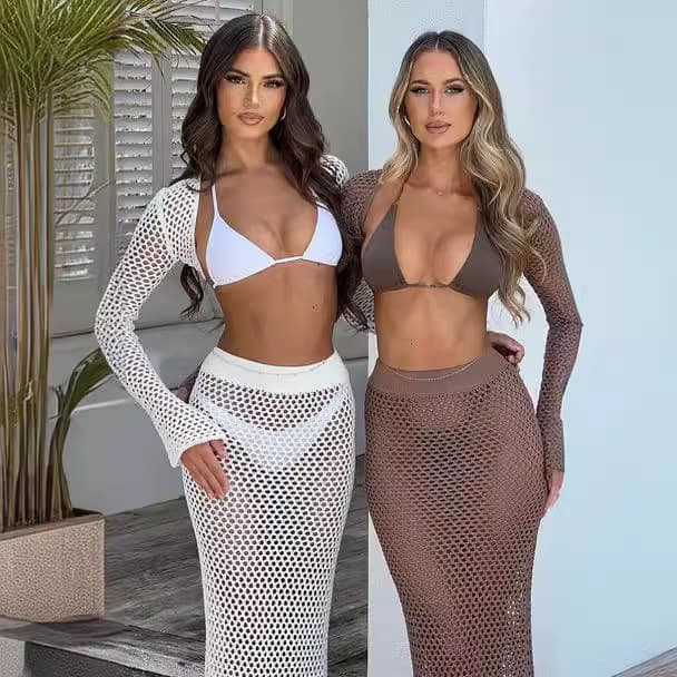 Vestido playa verano falda larga protección solar