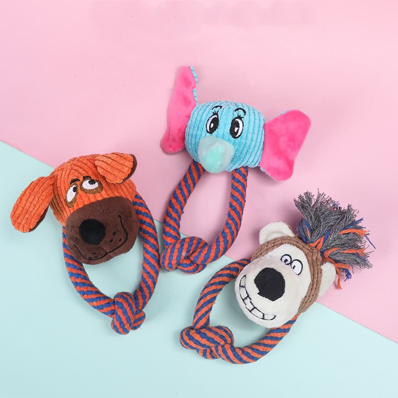 Juguete de cuerda de algodón para perros con sonido