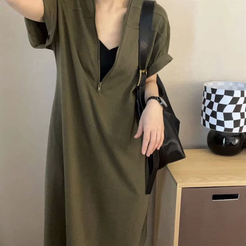 Vestido retro estilo Hepburn con cierre