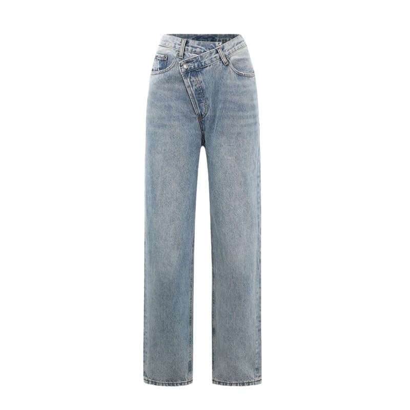 Pantalones denim rectos de cintura alta