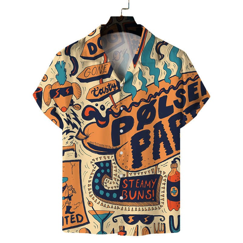 Camisa estampada manga corta hombre diseño floral