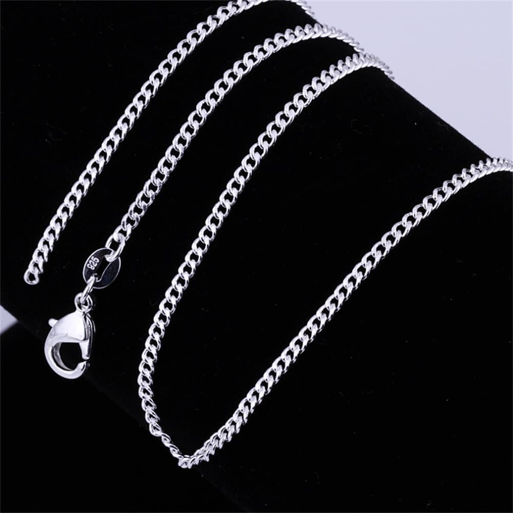Collar cadena de plata con eslabón plano