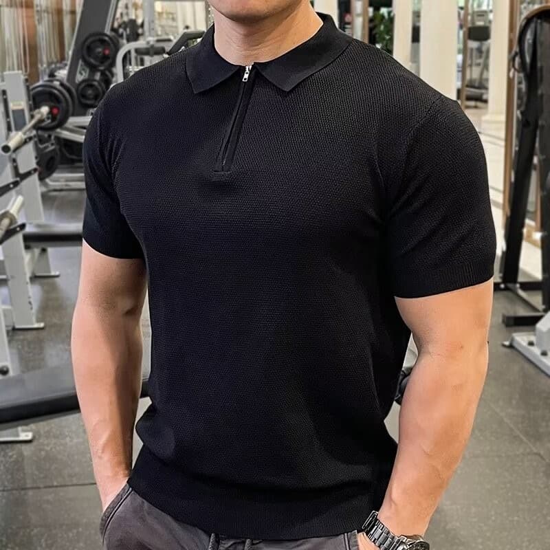 Polo deportivo de hombre con cierre, corte casual