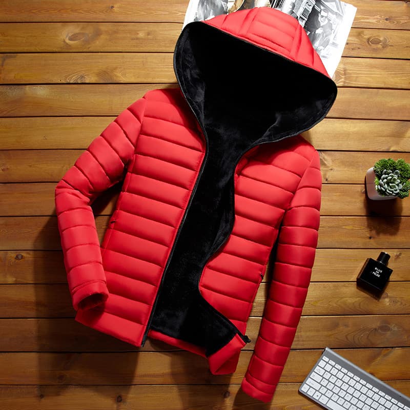 Chaqueta acolchada de invierno slim con forro de terciopelo