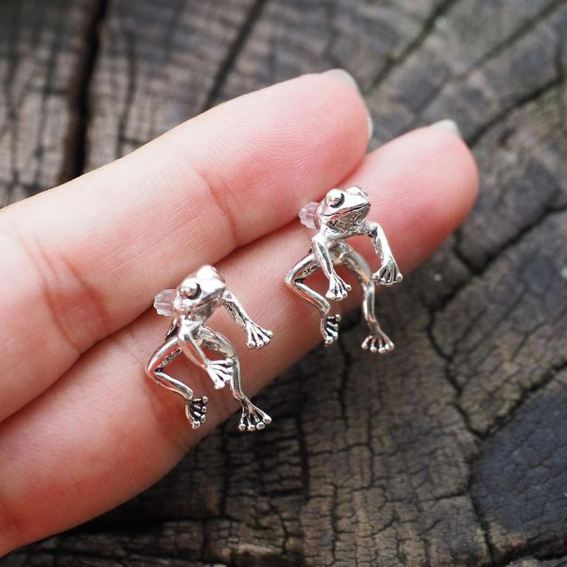 Aretes rana para mujer