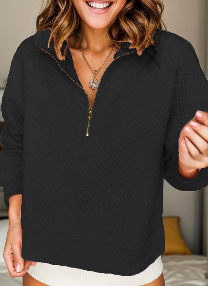 Sudadera con cremallera y capucha de cashmira para mujer