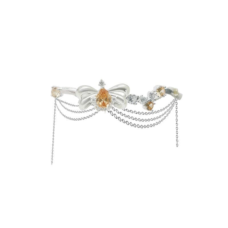 Pulsera barroca con moño y borla para mujer
