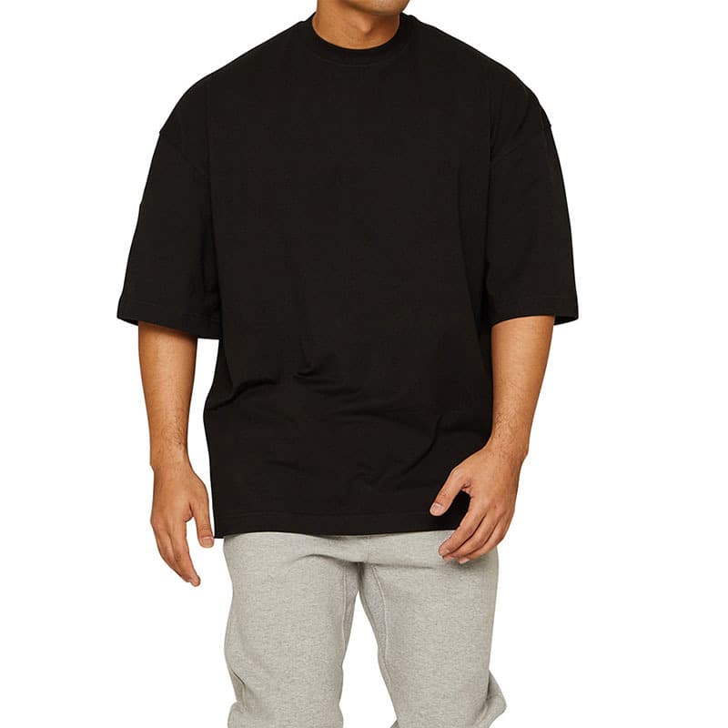 Camiseta deportiva manga corta, color sólido, corte suelto