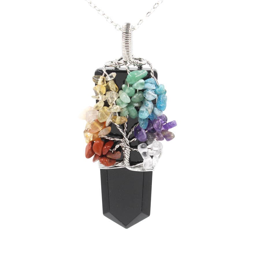Collar con colgante de árbol de la vida en cristal