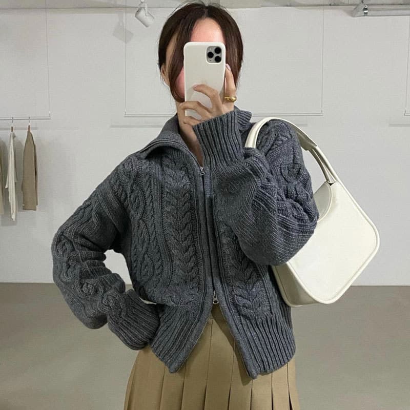 Cardigan retro doble cremallera