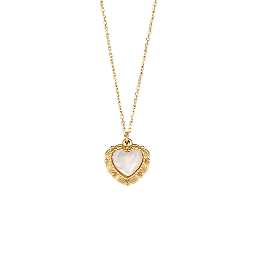 Collar vintage con colgante de concha y oro