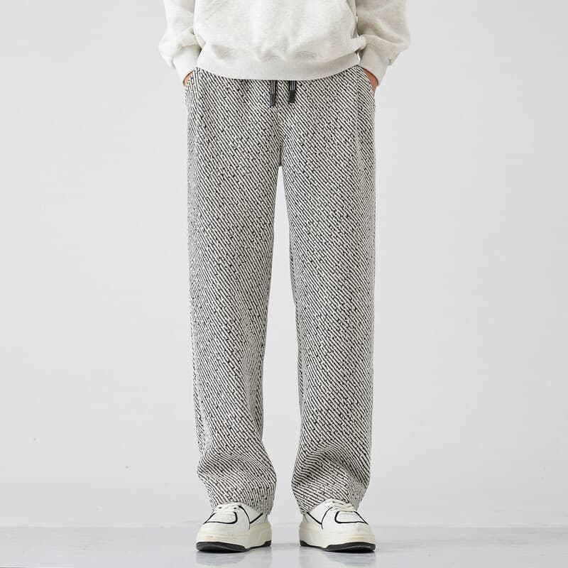 Pantalones casuales de pierna ancha con rayas
