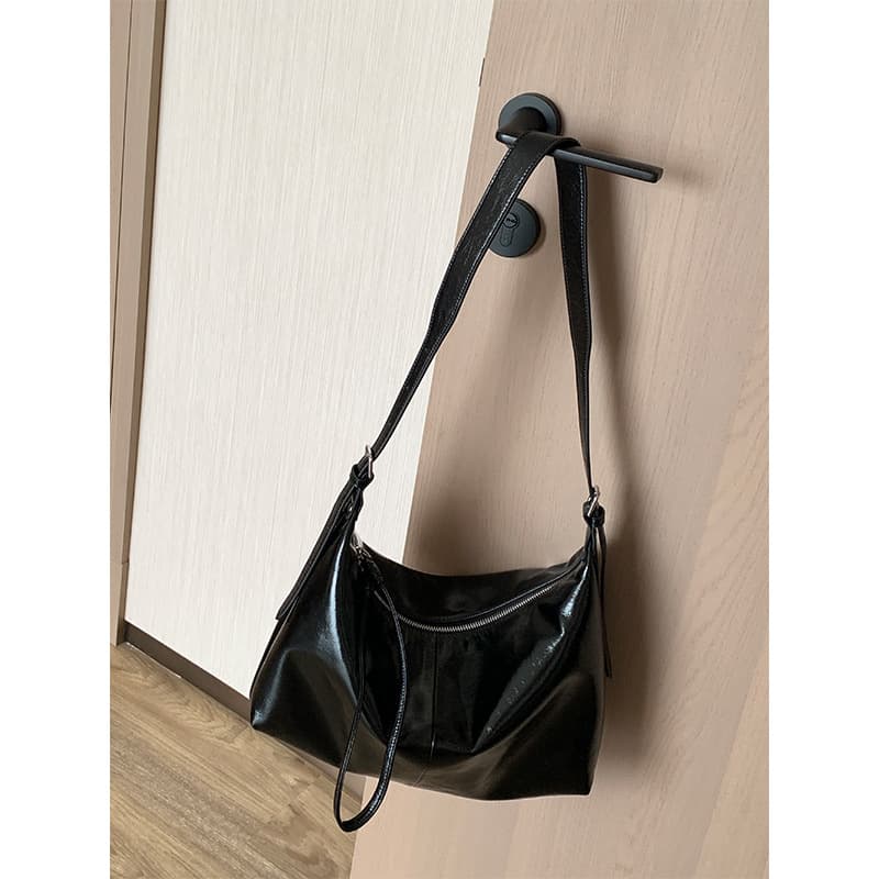 Bolsa de cuero de primera capa para mujer, diseño simple