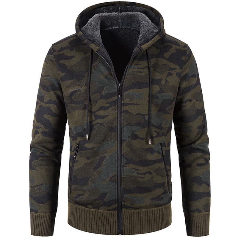 Cardigan de hombre con diseño camuflaje