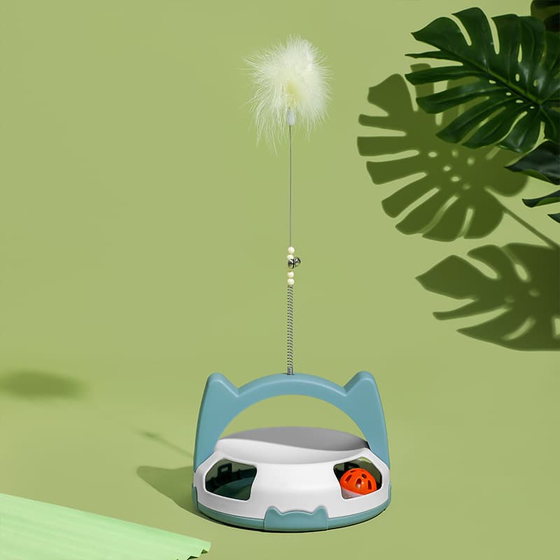 Juguete interactivo para gatos con bola giratoria