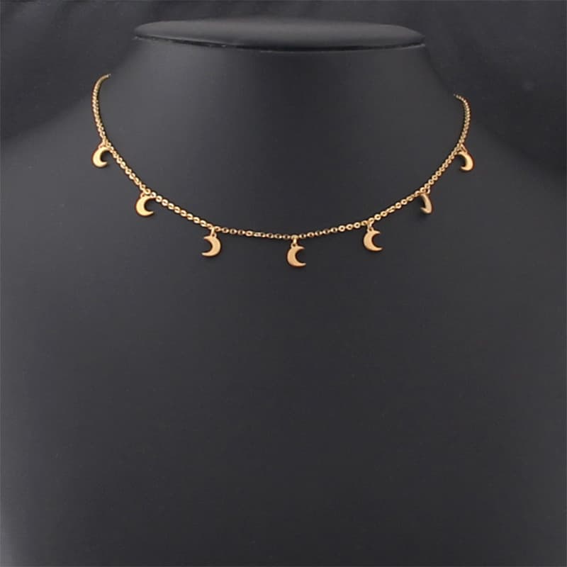 Collar de acero titanio con colgante estrella para mujer