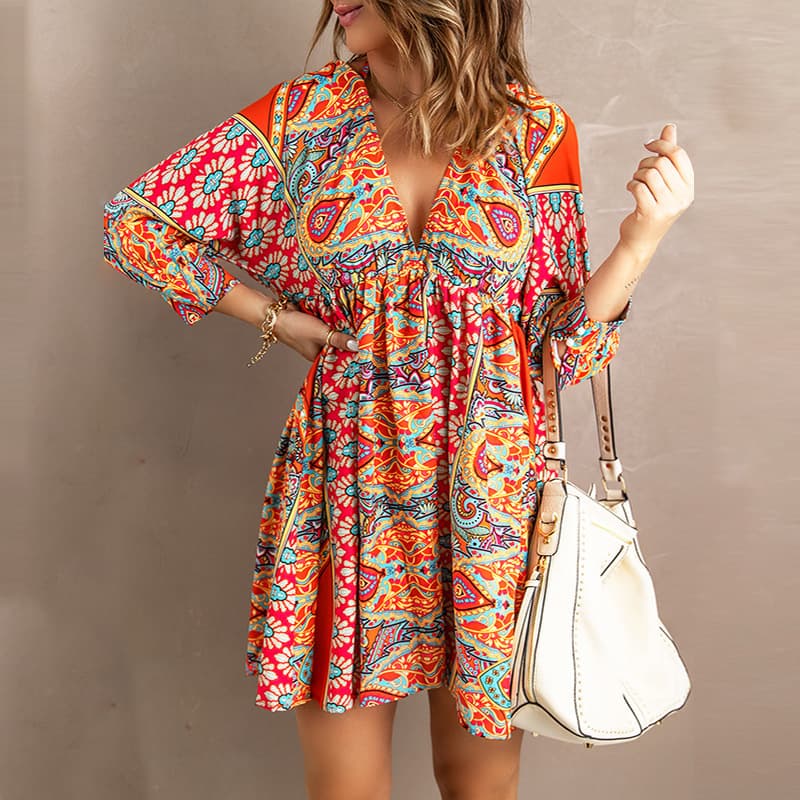 Vestido sin espalda con estampado floral