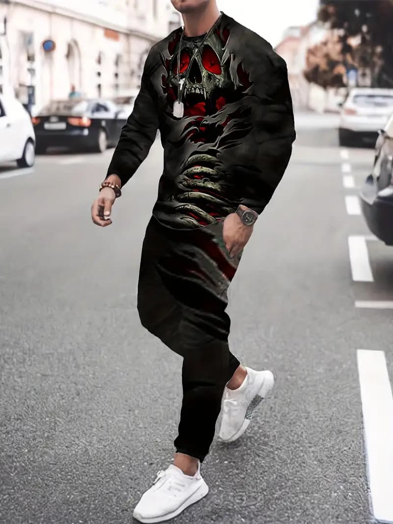 Conjunto deportivo con estampado digital para hombre
