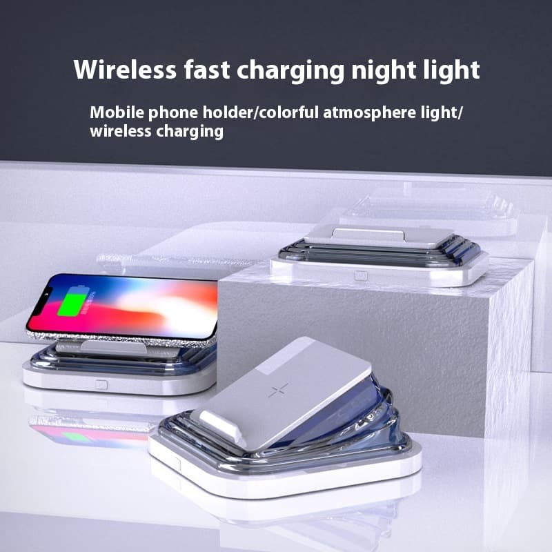Cargador inalámbrico inteligente con luz de ambiente siete colores