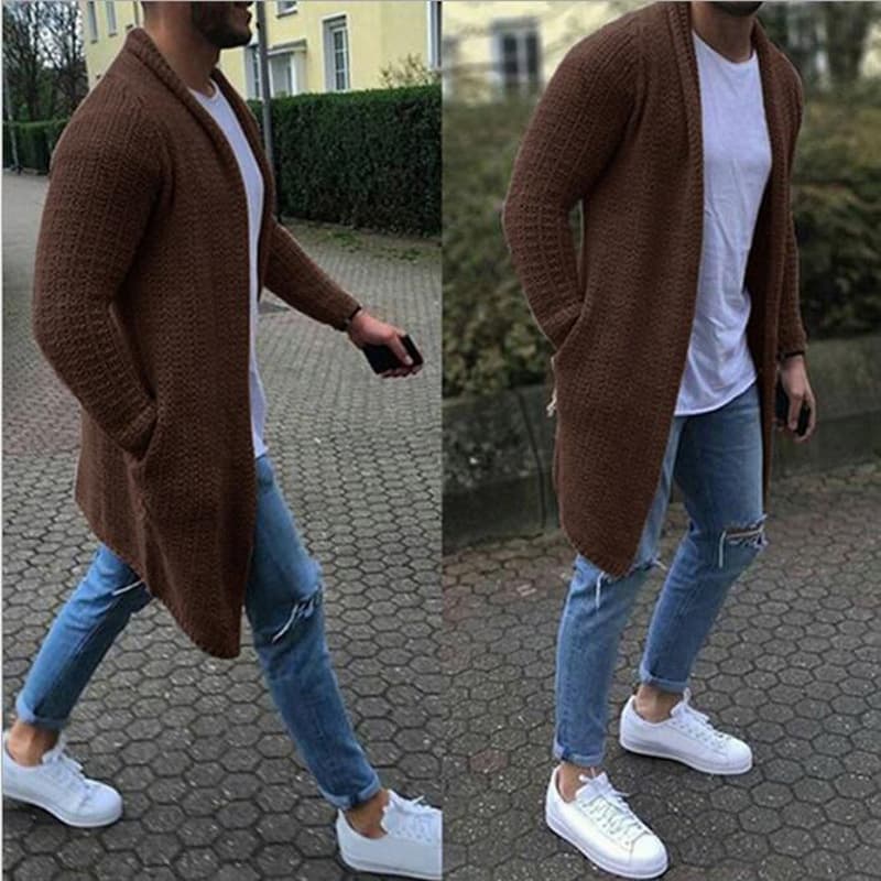 Cardigan talla grande de algodón en color sólido
