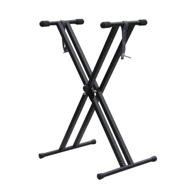 Soporte de teclado ajustable tipo X de tubo doble