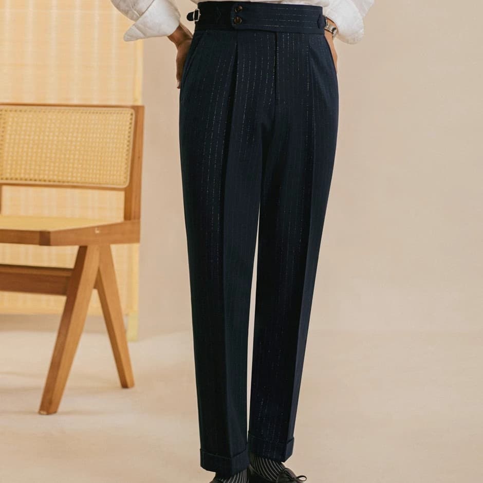 Pantalones de talle alto estilo italiano