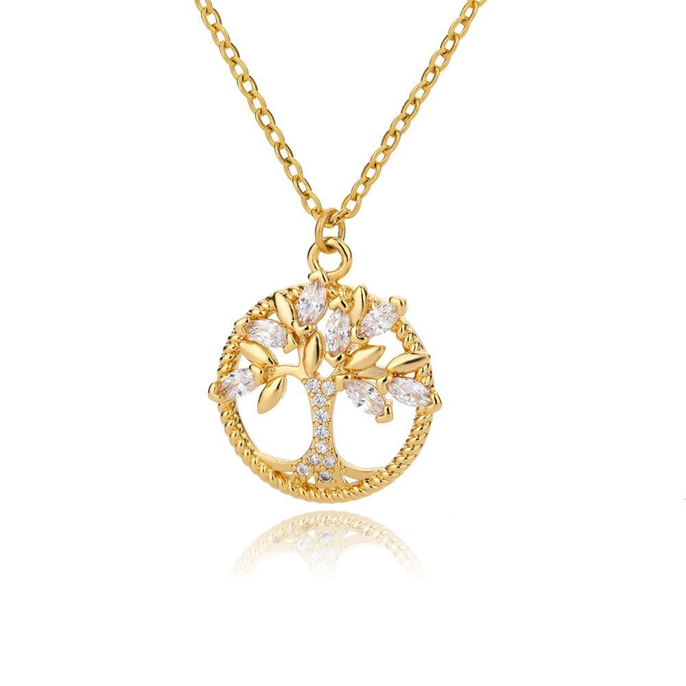 Collar colgante árbol de la vida con strass