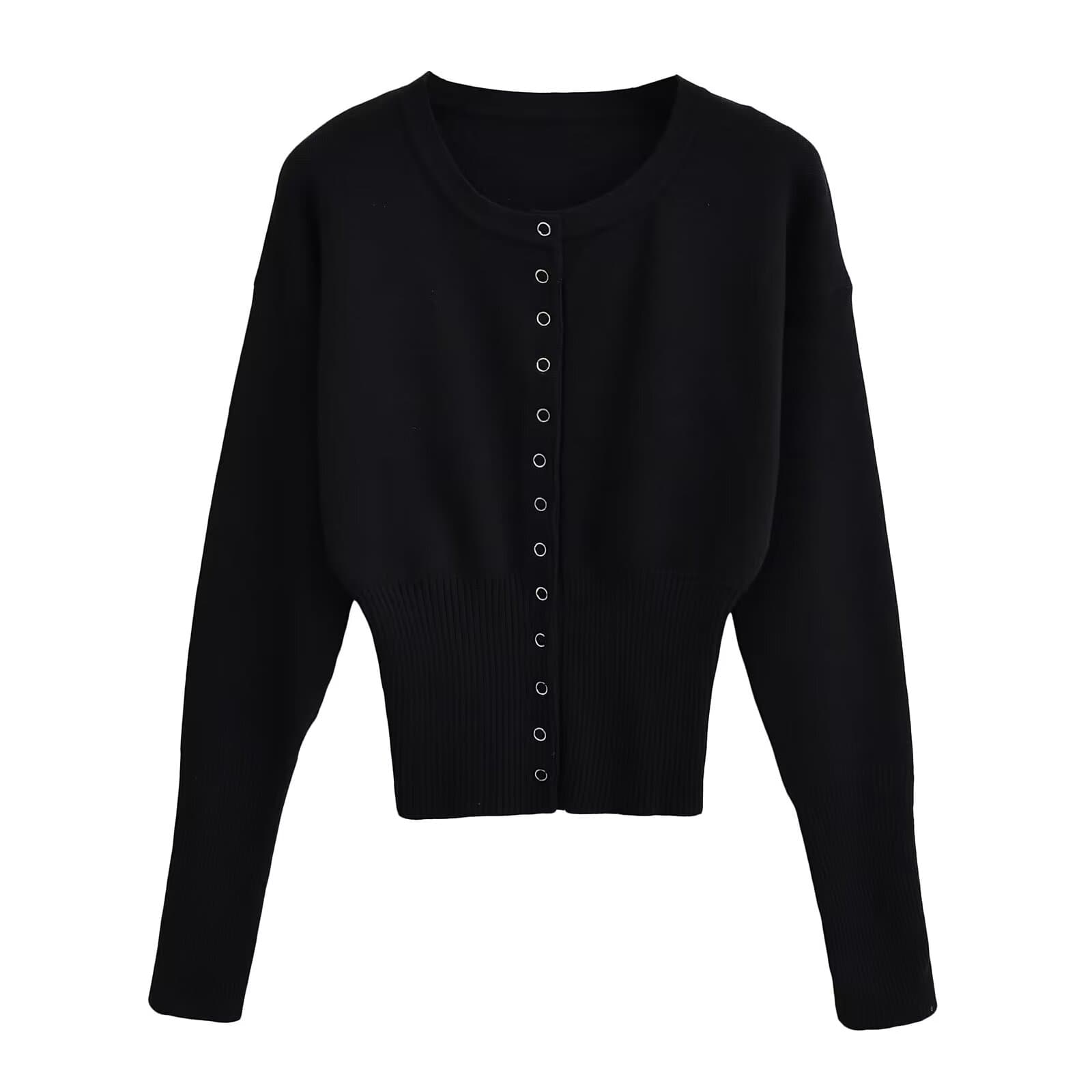 Blusa tejida escote redondo para mujer