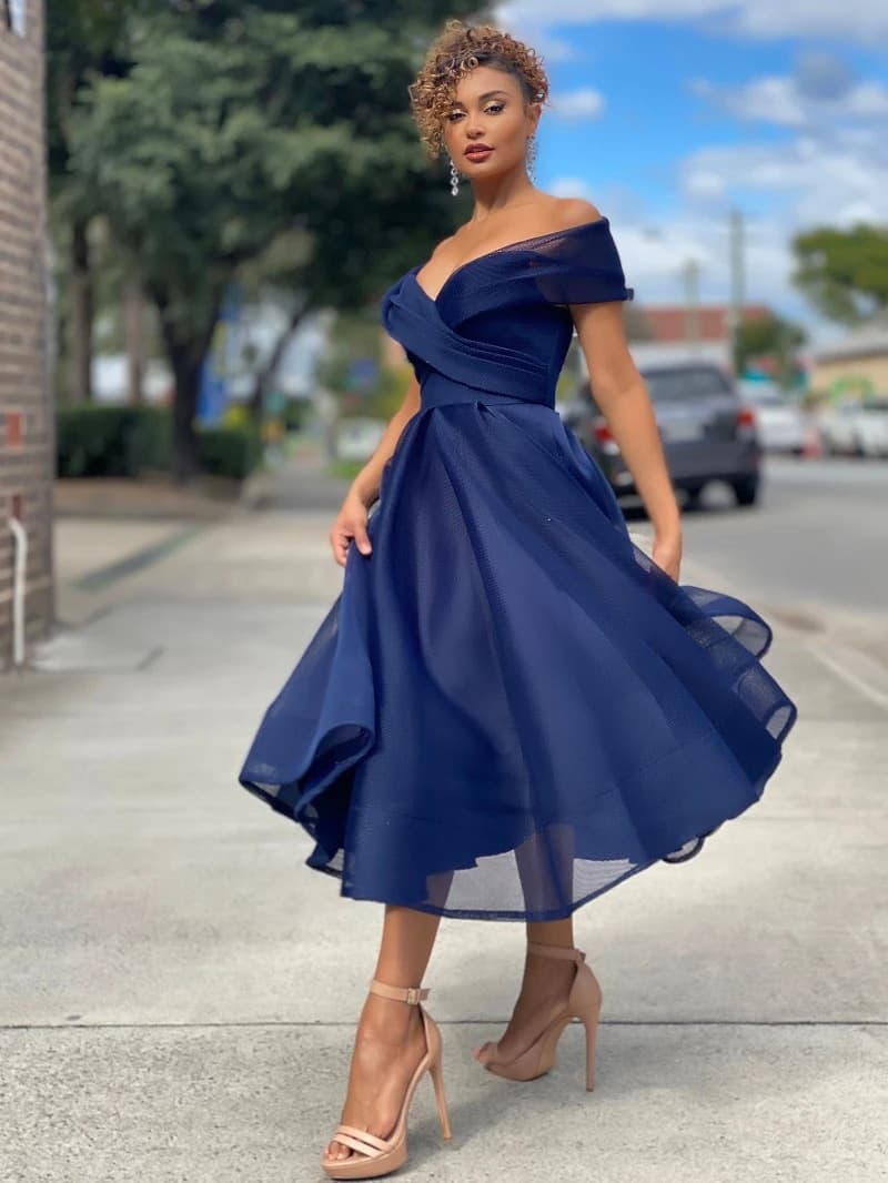 Vestido de fiesta elástico sin mangas elegante