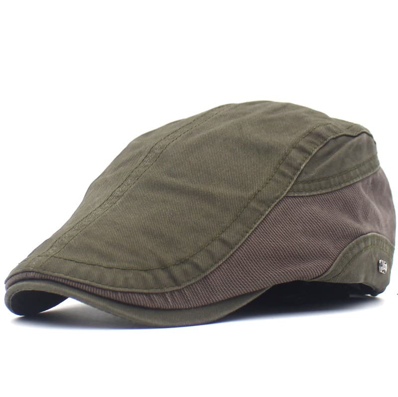 Boina de algodón para hombre con visera corta