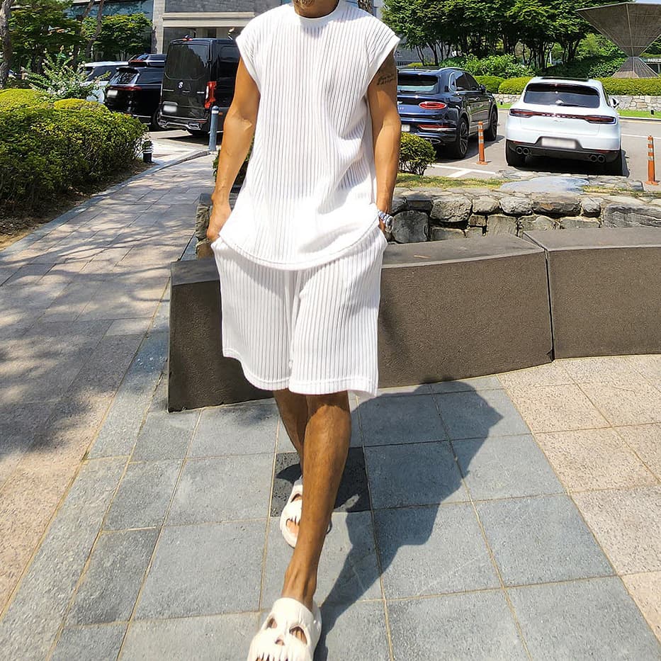 Conjunto de chaleco y shorts hombre verano ligero