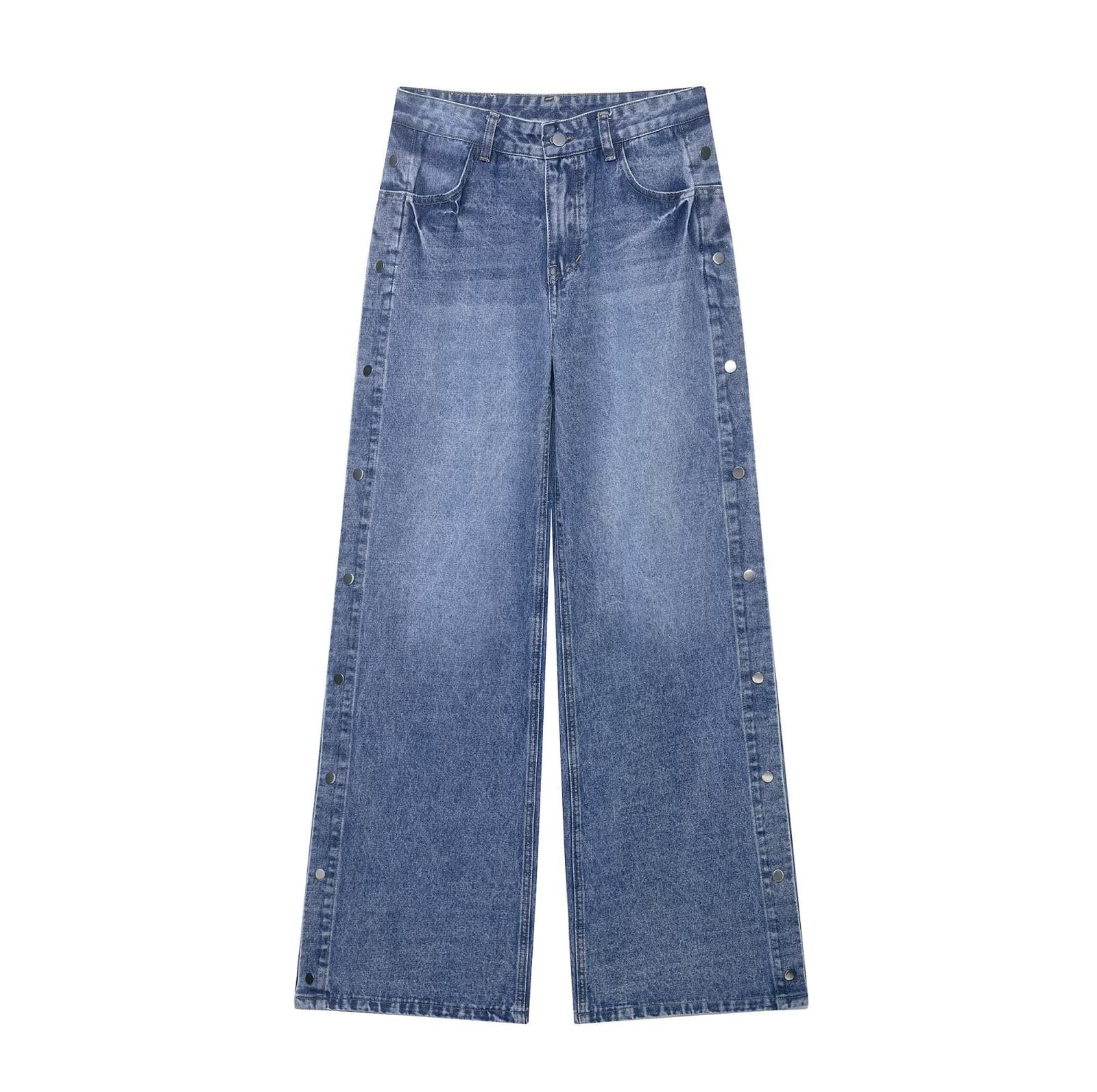 Jeans rectos de cintura alta y corte holgado para mujer